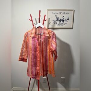Vibrant Striped Vintage Shirt - L